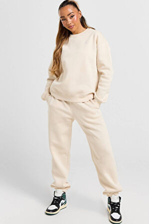 Nike Jordan Brooklyn Fleece Loose Fit Sweatshirt Kadın Bol Kesim Sweatshirt Bej