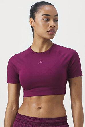 Nike Jordan Sport Women's Bodycon Performance Top Kadın Crop Body Tişört Bordo