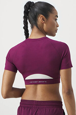 Nike Jordan Sport Women's Bodycon Performance Top Kadın Crop Body Tişört Bordo