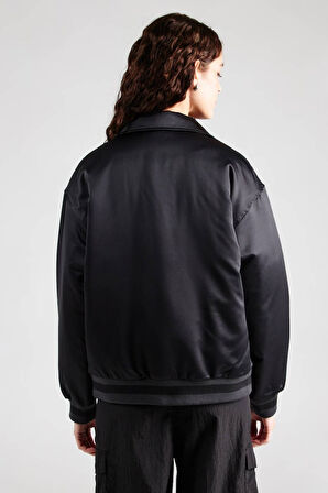 Nike Michael Jordan Varsity Loose Fit Bomber Jacket Black Kadın Bol Kesim Ceket Mont Siyah