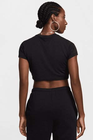 Nike Chill Knit Sup Crop Womens Tshirt Kadın Günlü Crop Tişört Siyah