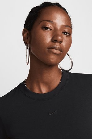 Nike Chill Knit Sup Crop Womens Tshirt Kadın Günlü Crop Tişört Siyah