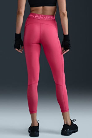 Nike Pro Mid Rise 7/8 Graphic Leggings Kadın Toparlayıcı Spor Tayt Pembe