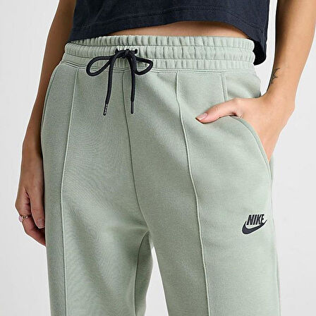 Nike Sportswear Tech Fleece Standart Fit Mid Rise Jogger Kadın Eşofman Altı Su Yeşili
