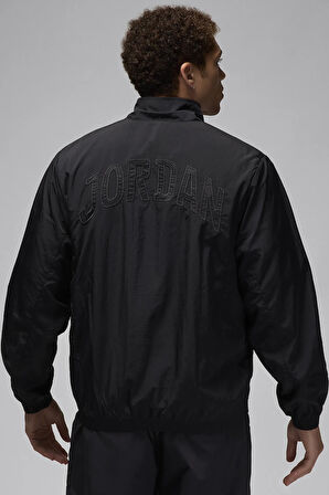 Nike Jordan Essentials Woven Full Zip Men's Loose Fit Jacket Erkek Büyük Beden Dokuma Spor Ceket Siyah