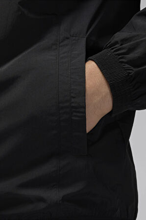Nike Jordan Essentials Woven Full Zip Men's Loose Fit Jacket Erkek Büyük Beden Dokuma Spor Ceket Siyah