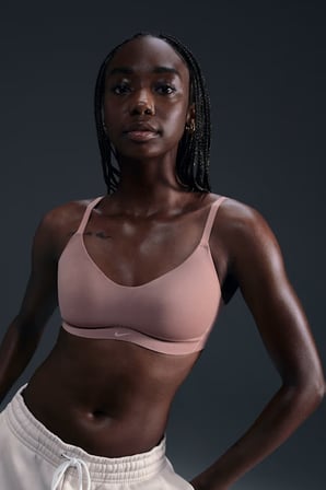 Nike Alate Minimalist Women's Light-Support Padded Convertible Sports Bra Kadın Lazer Kesim Bra Kahverengi