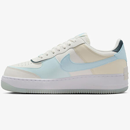 Nike Air Force 1 Shadow Sneaker Unisex Hakiki Deri Günlük Spor Ayakkabı Krem Yeşil