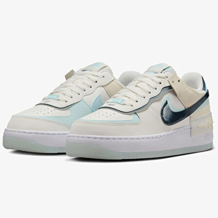 Nike Air Force 1 Shadow Sneaker Unisex Hakiki Deri Günlük Spor Ayakkabı Krem Yeşil