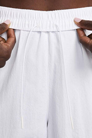 Nike NSW UV High Waisted Open Hem Zip Trousers Kadın Yüksek Bel Açık Paça Fermuarlı Eşofman Altı Beyaz