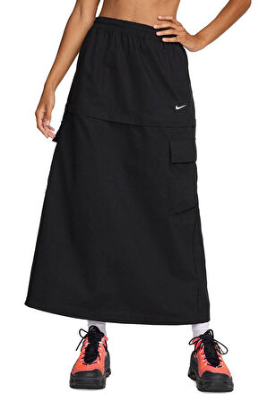 Nike Sportswear Woven Cargo 2n 1 Loose Fit Midi Skirt Kadın Bol Kesim Dokuma Kargo Uzun ve Mini Etek