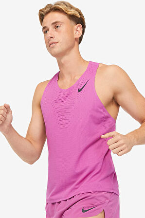 Nike Dri Fit AeroSwift Running ADV Singlet Tank Top Lazer Kesim Koşu Atleti Fuşya