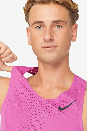 Nike Dri Fit AeroSwift Running ADV Singlet Tank Top Lazer Kesim Koşu Atleti Fuşya