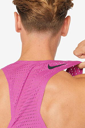 Nike Dri Fit AeroSwift Running ADV Singlet Tank Top Lazer Kesim Koşu Atleti Fuşya