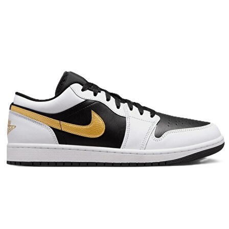 Nike Air Jordan 1 Low Leather Sneaker Hakiki Deri Unisex Günlük Spor Ayakkabı Siyah-Beyaz