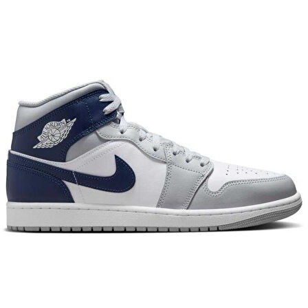 Nike Air Jordan 1 MİD Leather Sneaker Hakiki Deri Bilekli Günlük Spor Ayakkabı Gri