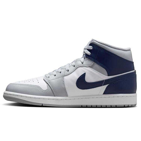 Nike Air Jordan 1 MİD Leather Sneaker Hakiki Deri Bilekli Günlük Spor Ayakkabı Gri