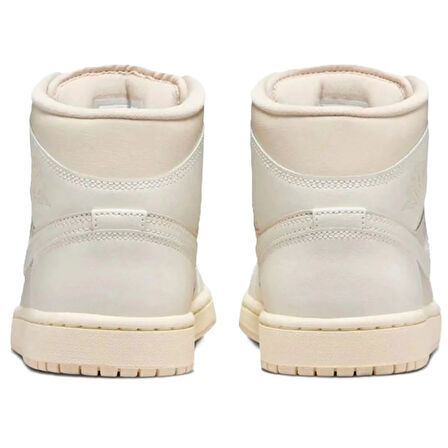 Nike Air Jordan 1 Mid Unisex Leather Sneaker Hakiki Deri Bilekli Günlük Spor Ayakkabı Krem