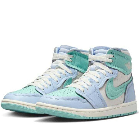 Nike Air Jordan 1 High Method Of Make Unisex Sneaker Hakiki Deri Bilekli Günlük Spor Ayakkabı Mavi Yeşil