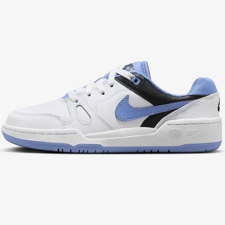 Nike Full Force LO GS Leather Unisex Sneaker Mavi Swoosh Hakiki Deri Günlük Spor Ayakkabı Beyaz