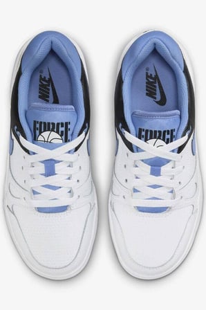 Nike Full Force LO GS Leather Unisex Sneaker Mavi Swoosh Hakiki Deri Günlük Spor Ayakkabı Beyaz