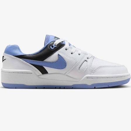 Nike Full Force LO GS Leather Unisex Sneaker Mavi Swoosh Hakiki Deri Günlük Spor Ayakkabı Beyaz
