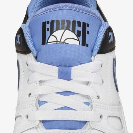 Nike Full Force LO GS Leather Unisex Sneaker Mavi Swoosh Hakiki Deri Günlük Spor Ayakkabı Beyaz