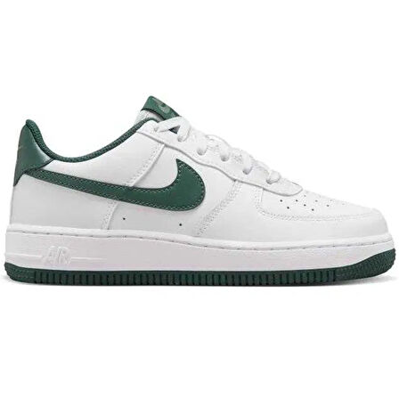 Nike Air Force 1 AF1 GS Leather Unisex Sneaker Yeşil Swoosh Hakiki Deri Günlük Spor Ayakkabı Beyaz Yeşil