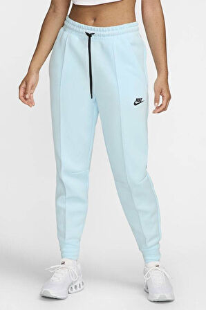 Nike Sportswear Tech Fleece Standart Fit Mid Rise Jogger Kadın Eşofman Altı Açık Mavi