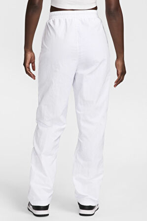 Nike NSW UV High Waisted Open Hem Zip Trousers Kadın Yüksek Bel Açık Paça Fermuarlı Eşofman Altı Beyaz