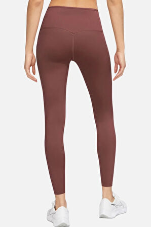 Nike Go Therma Fit Firm Support High Waisted 7/8 With Pockets Training Kadın Lazer Kesim 6 Cepli Toparlayıcı Tayt Kahverengi