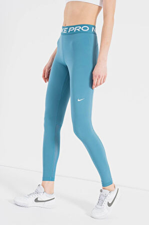 Nike Pro 365 Dri Fit Training Mid Rise Full Length Tight Fit Toparlayıcı Tayt Açık Mavi