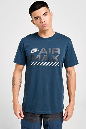 Nike Air Max Cotton Men's T-Shirt Erkek Pamuklu Tişört Petrol Mavisi