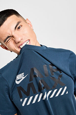 Nike Air Max Cotton Men's T-Shirt Erkek Pamuklu Tişört Petrol Mavisi