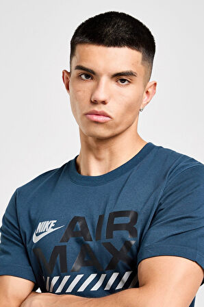 Nike Air Max Cotton Men's T-Shirt Erkek Pamuklu Tişört Petrol Mavisi