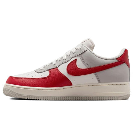 Nike Air Force 1'07 LV8  AF1 Red Toe Unisex Leather Sneaker Hakiki Deri Unisex Günlük Spor Ayakkabı Beyaz