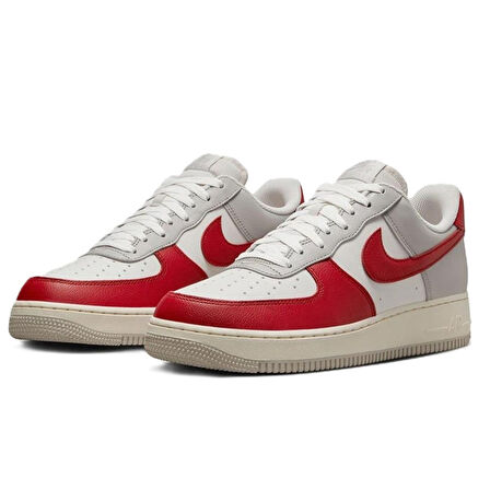 Nike Air Force 1'07 LV8  AF1 Red Toe Unisex Leather Sneaker Hakiki Deri Unisex Günlük Spor Ayakkabı Beyaz