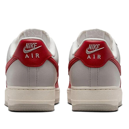 Nike Air Force 1'07 LV8  AF1 Red Toe Unisex Leather Sneaker Hakiki Deri Unisex Günlük Spor Ayakkabı Beyaz