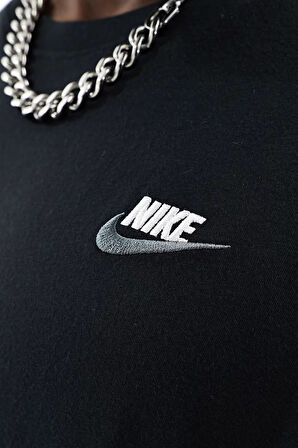 Nike Sportswear Club Men's T-Shirt Erkek Pamuklu Tişört Siyah