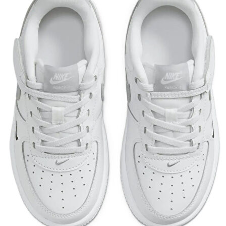 Nike Force 1 Low Easyon AF1 Leather Unisex Sneaker White Unisex Lastik Bağcıklı Hakiki Deri Günlük Çocuk Spor Ayakkabı Beyaz