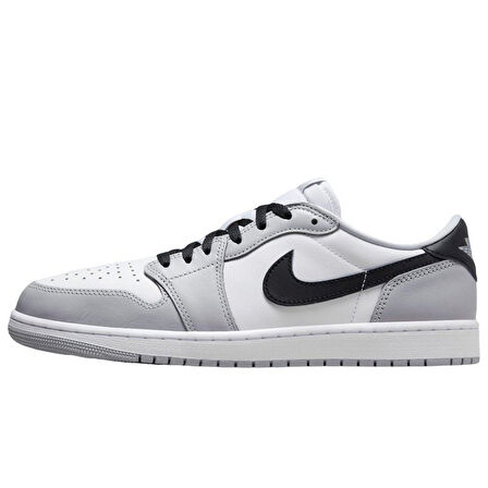 Nike Air Jordan 1 Retro Low OG Leather Unisex Sneaker Hakiki Deri Unisex Günlük Spor Ayakkabı Beyaz Gri