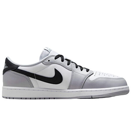 Nike Air Jordan 1 Retro Low OG Leather Unisex Sneaker Hakiki Deri Unisex Günlük Spor Ayakkabı Beyaz Gri