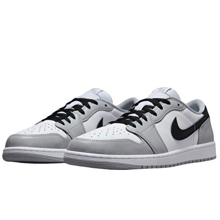 Nike Air Jordan 1 Retro Low OG Leather Unisex Sneaker Hakiki Deri Unisex Günlük Spor Ayakkabı Beyaz Gri