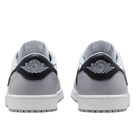 Nike Air Jordan 1 Retro Low OG Leather Unisex Sneaker Hakiki Deri Unisex Günlük Spor Ayakkabı Beyaz Gri