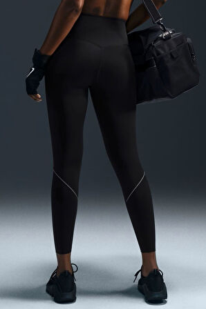 Nike Go High Waisted 7/8 Leggings with Pockets Kadın Yüksek Bel Toparlayıcı 6 Cepli Tayt Siyah