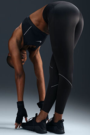 Nike Go High Waisted 7/8 Leggings with Pockets Kadın Yüksek Bel Toparlayıcı 6 Cepli Tayt Siyah
