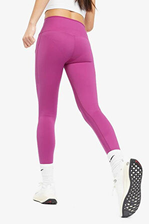 Nike Go Firm Support High Rise Full Length Kadın 6 Cepli Lazer Kesim Antreman Taytı Fuşya