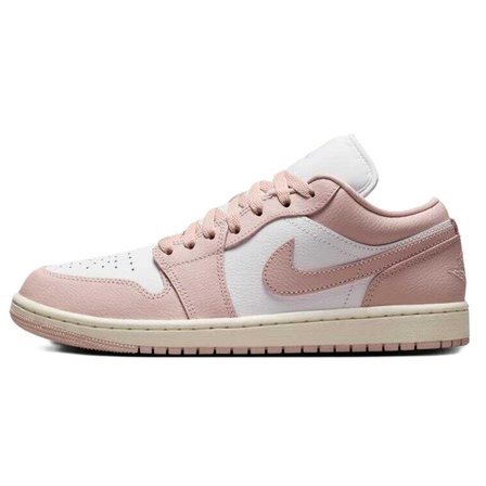 Nike Air Jordan 1 Low Leather Sneaker Unisex Hakiki Deri Günlük Spor Ayakkabı Beyaz Pembe