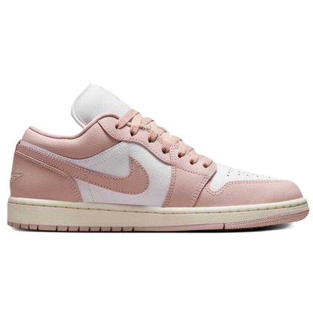 Nike Air Jordan 1 Low Leather Sneaker Unisex Hakiki Deri Günlük Spor Ayakkabı Beyaz Pembe