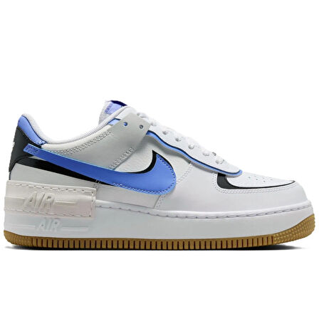 Nike Air Force 1 Shadow Sneaker Unisex Hakiki Deri Günlük Spor Ayakkabı Beyaz Mavi